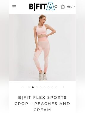 B|Fit Flex Sports Crop & Legging Set - Peaches and Cream